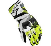 Macna Powertrack 2.0 Guanti da moto, nero-bianco-giallo, taglia L per maschi