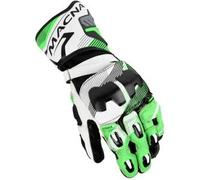 Macna Powertrack 2.0 Guanti da moto, nero-bianco-verde, taglia S per maschi
