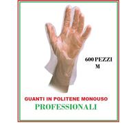 GUANTI IN POLITENE USO PROFESSIONALE PEZZI 200 - 400 - 600 - 1000 - MIS. M L