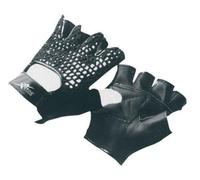 Guanti in rete con palmo in pelle per esercizi con pesi