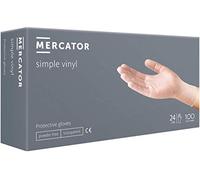 Guanti in vinile MERCATOR SIMPLE VINYL, taglia: M - 100 pezzi, protettivi monouso senza rivestimento in polvere, guanti protettivi trasparenti, per il fai da te e il bricolage, privi di lattice