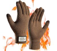 Guanti invernali caldi in maglia per touch screen con morbida fodera termica per uomo e donna | Polsino elastico antiscivolo | Linee in pile elasticizzato per sci