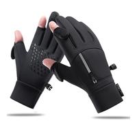 Guanti invernali caldi per touchscreen, antivento e resistenti al freddo, per uomini e donne, adatti per ciclismo, pesca e corsa, con dita flip-top