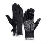Guanti invernali da ciclismo all'aperto, sportivi, isolati, touchscreen, sci, impermeabili, termici, caldi per il freddo (A0018-BK)