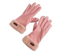 Guanti Invernali Da Donna Con Touchscreen, Guanti Foderati In Pile | Guanti Da Esterno For La Stagione Fredda For Guidare E Andare In Bicicletta Contro Il Vento E Il Freddo(Pink)