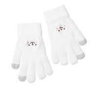 Guanti invernali da donna, morbidi e pelosi, per touchscreen, guanti da donna a dita intere, per mandare messaggi, guida, lavoro, sport all'aria aperta, stagione neve, bianco, A