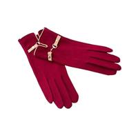 Guanti invernali da donna touch screen, eleganti e morbidi, ad alta elasticità, guanti da ciclismo per calore e comfort, Rosso, Taglia unica