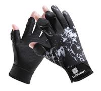 Guanti invernali da pesca senza dita per uomo e donna, antivento per tempo freddo, touchscreen, caldi, per moto, ciclismo, fotografia, caccia, sci, guida (mimetica, M)