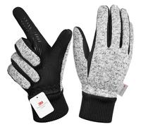 Guanti invernali da uomo e donna, da -23.3 °C 3M Thinsulate Guanti caldi touchscreen da bici antivento Guanti termici da ciclismo per guida/ciclismo, corsa, sport all'aria aperta, grigio chiaro-M
