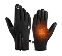 Guanti Invernali - Guanti Foderati in Pile Touchscreen con Palmo Antiscivolo, Gunti Termici Impermeabili Antivento, Manicotto Termico per Corsa Camminata Escursionismo Alpinismo Ciclismo Arrampicata