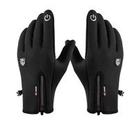 Guanti Invernali - Guanti Foderati in Pile Touchscreen con Palmo Antiscivolo, Gunti Termici Impermeabili Antivento, Manicotto Termico per Corsa Camminata Escursionismo Alpinismo Ciclismo Arrampicata