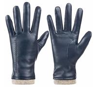 Guanti invernali in vera pelle di pecora, guanti caldi del vestito da moto di guida foderati in cashmere con schermo tattile, Marina Militare, M