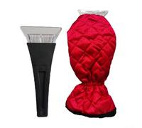 Guanti invernali isolati termicamente con raschietto per ghiaccio e pala da neve, progettati per un'efficace rimozione del gelo e un uso confortevole in caso di freddo (rosso)