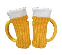Guanti invernali lavorati a maglia, comoda tazza da birra, guanti riscaldati termici lavorati a maglia a mezzo dito | Cappello da tazza di birra in poliestere resistente indispensabile per l'inverno