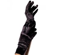 Leg Avenue Wrist Length Satin Gloves 2B Black