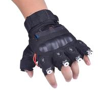 Guanti luminosi a LED per feste, club, spettacoli di danza, ricaricabili, con 4 lampade, per discoteche e street dance, Rosso, Right Hand