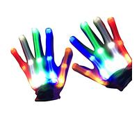 Guanti luminosi - Guanti luminosi, guanti lampeggianti a LED | Guanti luminosi a dita lampeggianti, guanti LED lampeggianti di Halloween, guanti luminosi con dita multipli per ragazzi filo