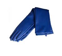 Guanti Lunghi da Donna in Vera Pelle di Pecora, alla Moda, Lunghi, per Feste, Serate, Matrimoni, Opera, Marrone Scuro, Royal Blue, XL-40cm