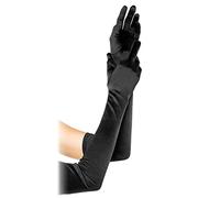 Guanti lunghi da sera in stile anni '20, guanti neri e bianchi, lunghezza al gomito, da sposa, per abito elegante, travestimento, sexy, per matrimoni, ballo della scuola, opera, Nero , Etichettalia