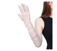 Guanti lunghi traspiranti in rete di pizzo nero da 70 cm, guanti estivi trasparenti e sottili con protezione solare e touch screen(Gray)