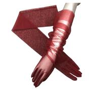 Guanti lunghi traspiranti in rete di pizzo nero da 70 cm, guanti estivi trasparenti e sottili con protezione solare e touch screen(Burgundy)