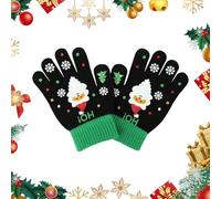 Guanti Magic Stretch per bambini, guanti invernali per bambini dai 5 ai 12 anni, guanti natalizi a maglia a dita intere, guanti per ragazzi e ragazze, da indossare tutti i giorni, multicolore, Taglia