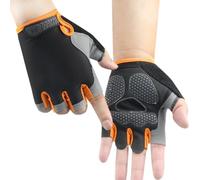Guanti mezze dita per bambini, 1 Paio Guanti Bici Bambino, Guanti Mezze Dita per Bambini, ragazzi e ragazze, per ciclismo, arrampicata, con imbottitura in gel, senza dita