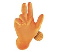 Grippaz 246, guanti protettivi in nitrile, guanti da lavoro Arancione, taglia: XL (50 pezzi)