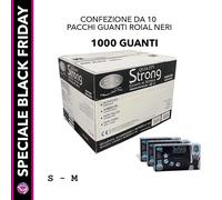 GUANTI MONOUSO IN NITRILE NERI STRONG NON TALCATI ROIAL 5 STELLE - 1000 PEZZI