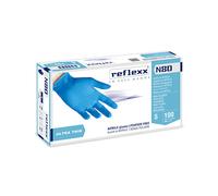 GUANTI MONOUSO IN NITRILE SENZA POLVERE 3 GRAMMI TAGLIA XL 100 PEZZI N80B-REFN80B-XL REFLEXX