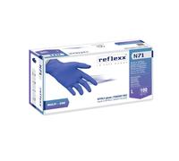 GUANTI MONOUSO IN NITRILE SENZA POLVERE 4,2 GRAMMI TAGLIA XL 100 PEZZI N71-REFN71-XL REFLEXX