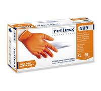 GUANTI MONOUSO IN NITRILE SENZA POLVERE ULTRA RESISTENTE TAGLIA L 50 PEZZI N85-REFN85-L REFLEXX