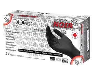 Guanti Monouso Neri Doc Velo Noir in Nitrile Senza Talco S-Box da 100 Pz-10 Box