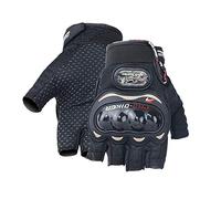 Guanti Moto 1 paio di guanti da moto uomo a mezze dita corsa estivi anticaduta traspiranti M/L/XL/XXL(Noir,L)