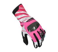 Macna Krown Guanti moto da donna perforati, nero-rosa, taglia L per donne