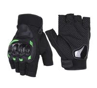 Guanti Moto Guanti da ciclismo protettivi con guscio rigido a mezze dita, leggeri, comodi, resistenti all'usura, antiscivolo(Black Green,XL)