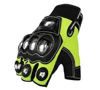 Guanti Moto Guanti da motociclista unisex uomo e donna, estivi, traspiranti, protettivi, a mezze dita, sportivi(GREEN HALF,M)