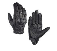 Guanti Moto Guanti moto estivi in pelle guanti motocross gialli uomo donna protezione motociclista retrò(Noir,XL)