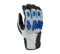 Klim Baja S4 2025 perforated Mesh Leather/Textile Enduro Motorcycle Gloves Guanti da moto enduro in pelle/tessuto a rete traforata, grigio-blu, taglia S per maschi
