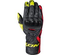 Guanti moto pelle estivi Ixon RS CIRCUIT R nero rosso giallo chiaro 3XL