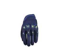 Guanti moto Five Stunt Evo2 Blu Notte Giallo Fluo L