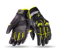 Guanti moto SEVENTY DEGREES SD-N32 nero-giallo fluo S
