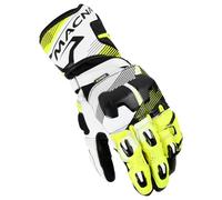 Macna Powertrack 2.0 Guanti da moto, nero-bianco-giallo, taglia XL per maschi