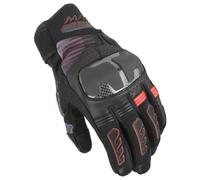 Macna Guanti da moto Rime 2.0 pelle e tessuto Nero/Rosso XXL