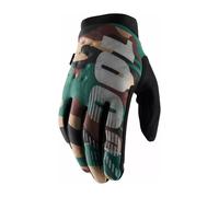 Guanti MX 100% Brisker Caldo Freddo Camo Verde Unisex Motocross Off-Road MTB ATV