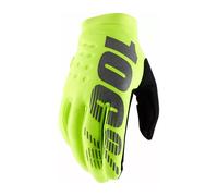 Guanti MX Brisker Per Freddo 100% Fluo Giallo Nero Motocross MTB ATV Quad
