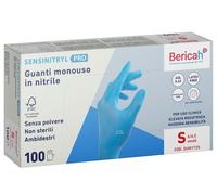 Bericah Sensinitryl Pro Guanto Monouso in Nitrile Taglia Small, 100 Pezzi