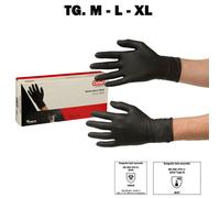 Guanti Nitrile Monouso Neri M L XL Resistenti da Lavoro Spessorati DPI III 60pz
