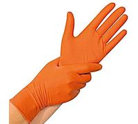 Guanti nitrile monouso senza polvere arancio tg. XL 50 PZ