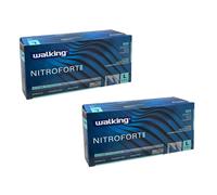 Guanti Nitrile WALKING NITROFORT BLU Riusabili Taglia L - 7.5 g- 200 PZ 1ENT